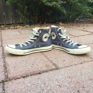navy converse all star high top canvas sneakers